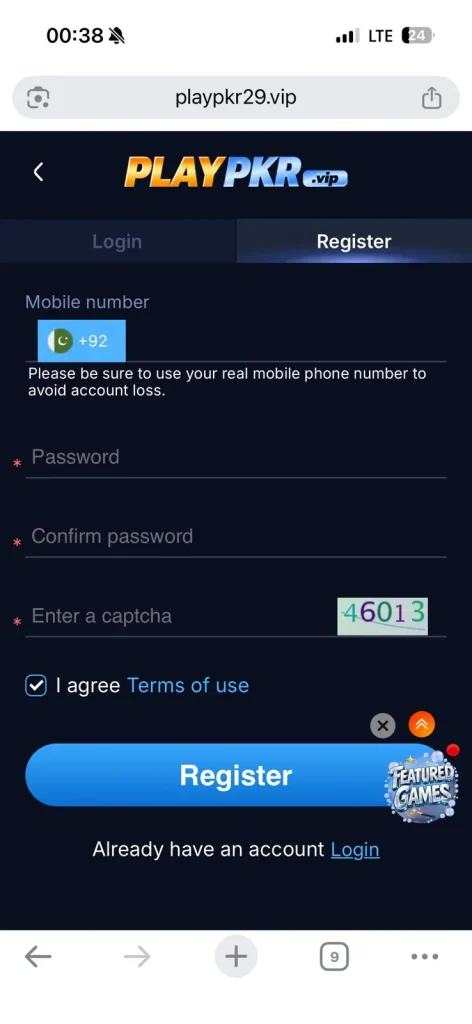 PLAYPKR register