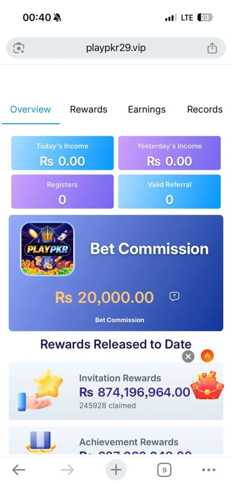 PLAYPKR share and earn